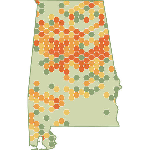 Alabama fun roads heat map