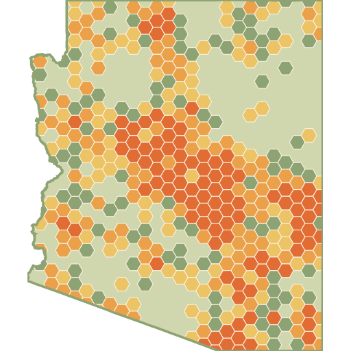 Arizona fun roads heat map