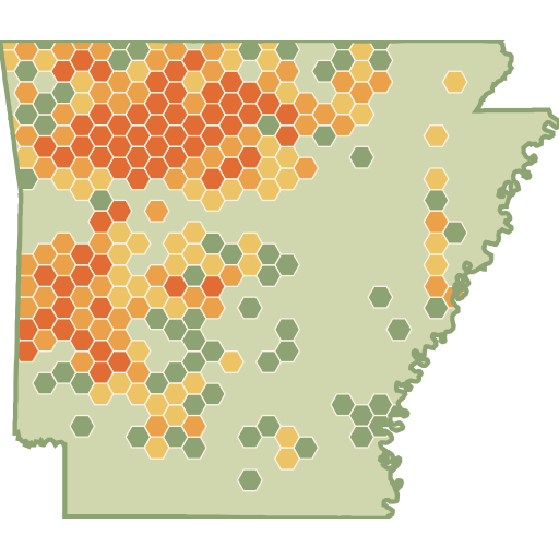Arkansas fun roads heat map
