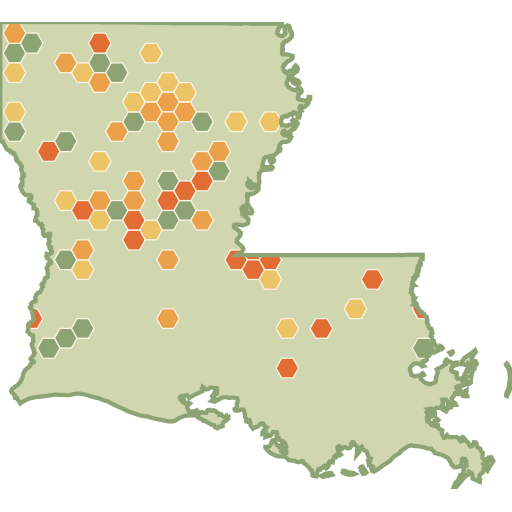 Louisiana fun roads heat map