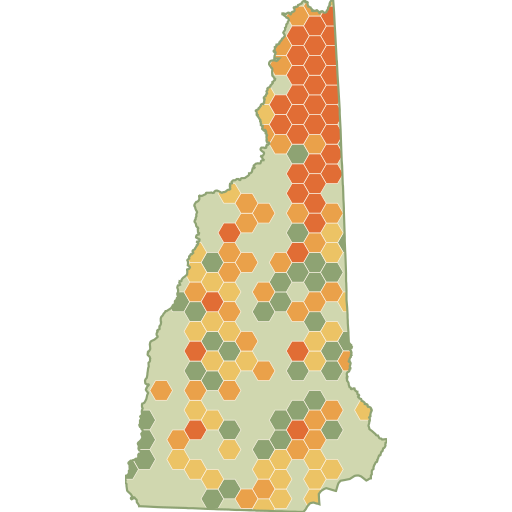 New Hampshire fun roads heat map