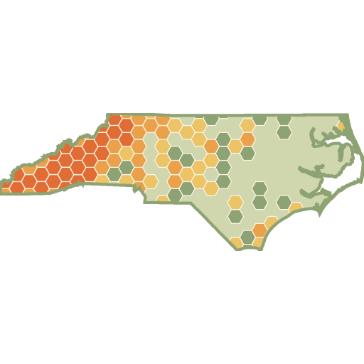 North Carolina fun roads heat map