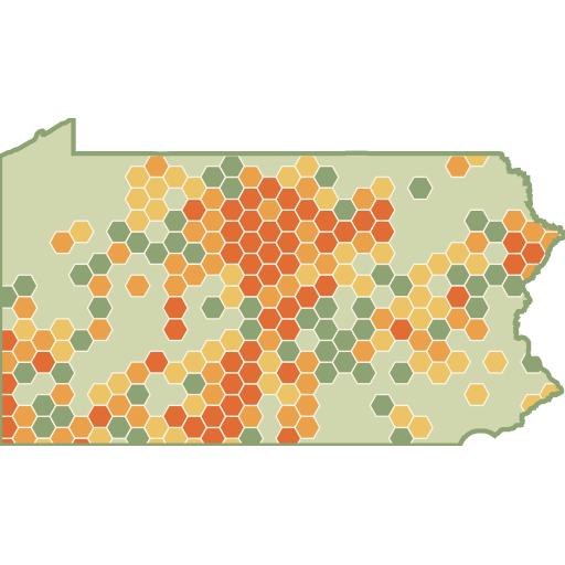 Pennsylvania fun roads heat map