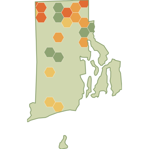 Rhode Island fun roads heat map