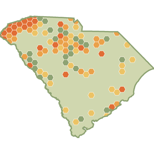 South Carolina fun roads heat map