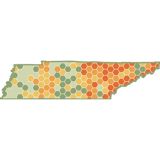 Tennessee fun roads heat map