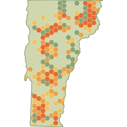 Vermont fun roads heat map