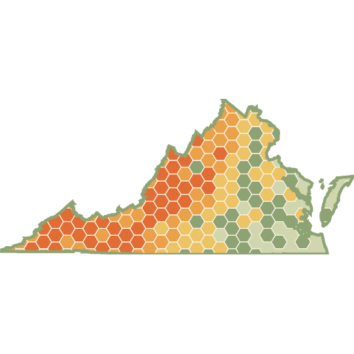 Virginia fun roads heat map