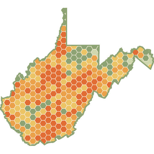 West Virginia fun roads heat map