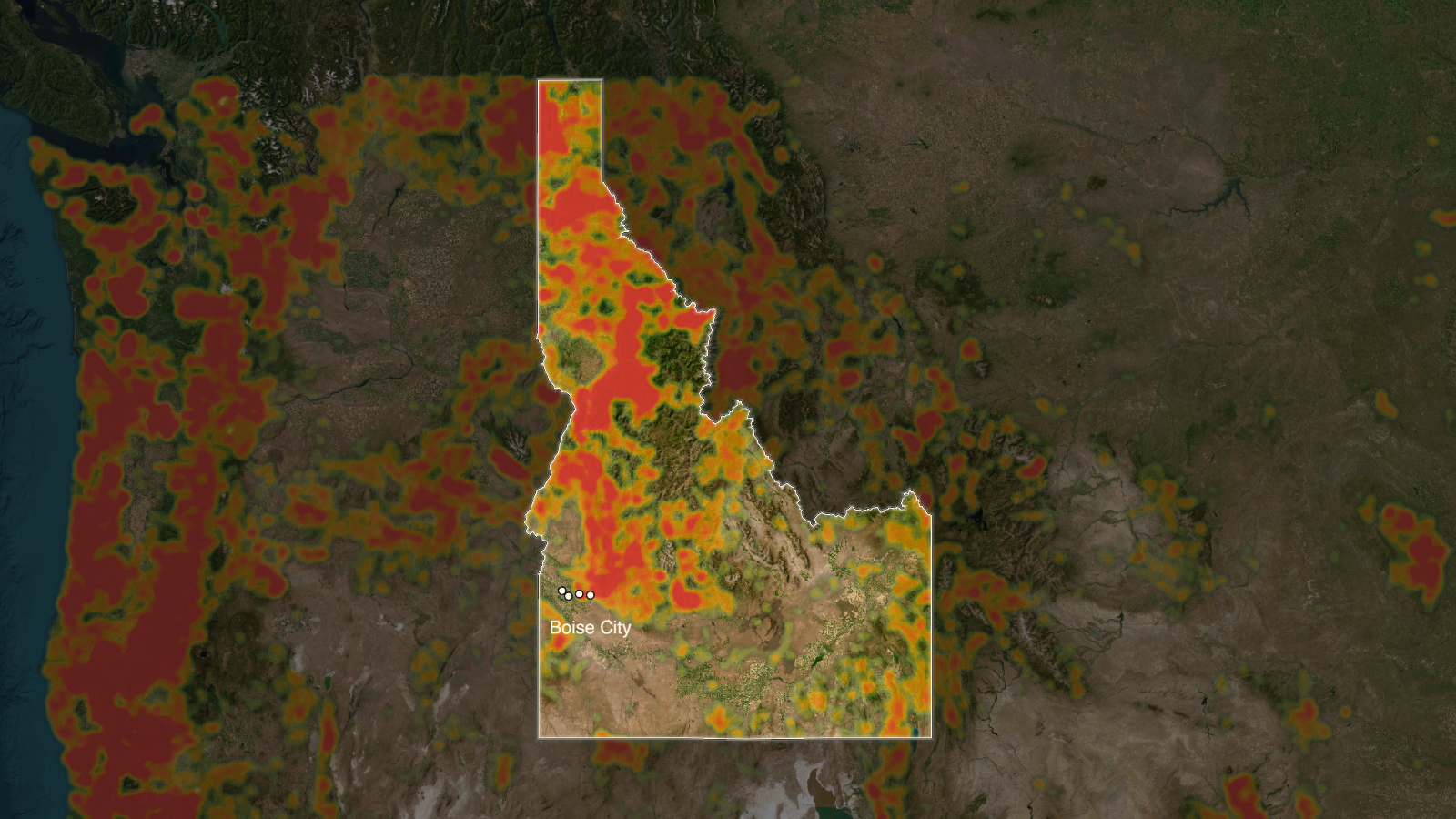 IDAHO fun roads heat map